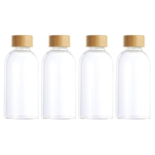 DAY – Glass Water Bottle with Bamboo Lid – 500ml – Pack of 4