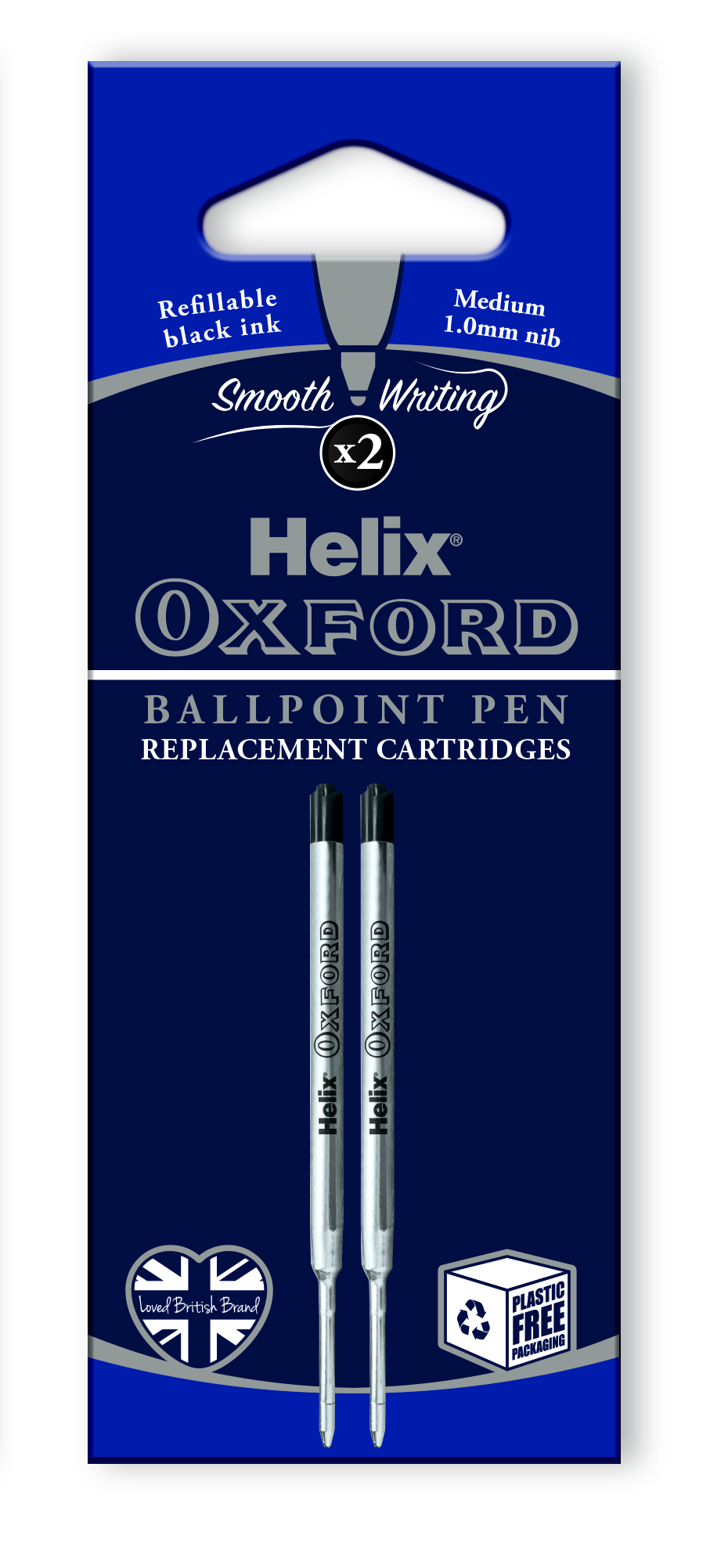 HELIX OXFORD Ballpoint Refills Medium Black 2’s