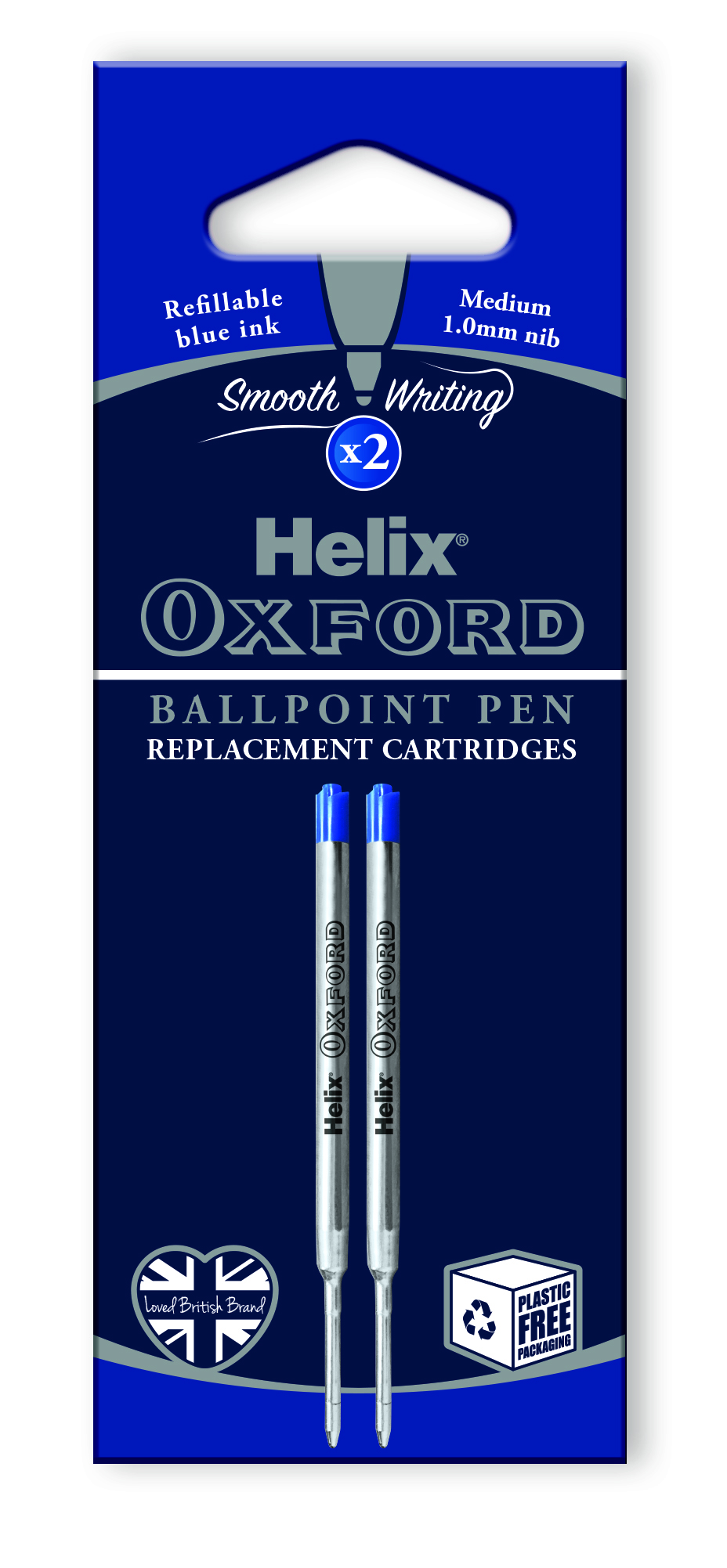 HELIX OXFORD Ballpoint Refills Medium Blue 2’s