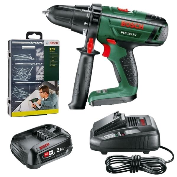 Bosch – Cordless Lithium- Ion Hammer Drill Kit & 173 Piece Accessories Set