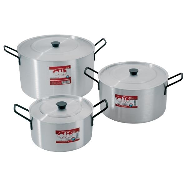 Oli – Stewpot Set/ Emeried Finish Stewpot Set (7, 12 and 21L) – 6 Piece