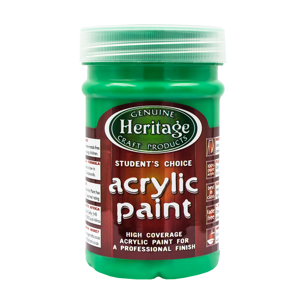 Heritage Pure Acrylic Paint 250ml – True Green