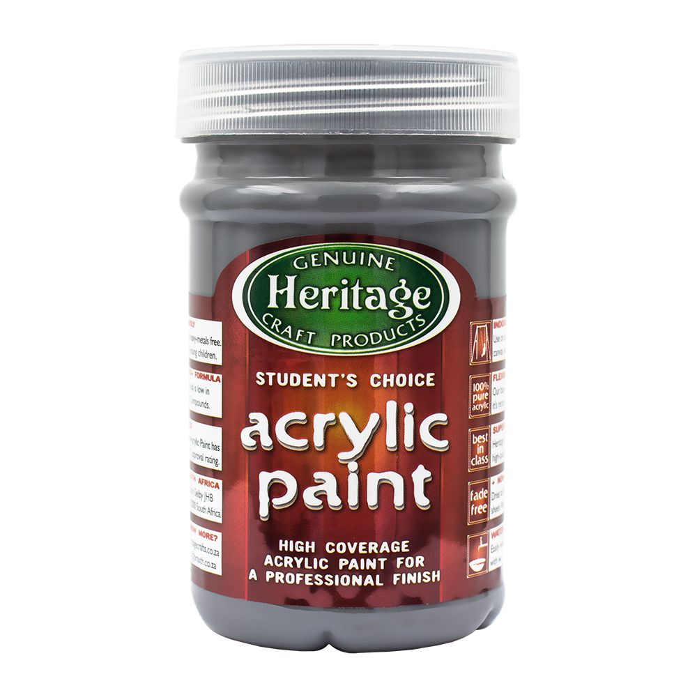 Heritage Pure Acrylic Paint 250ml – Grey