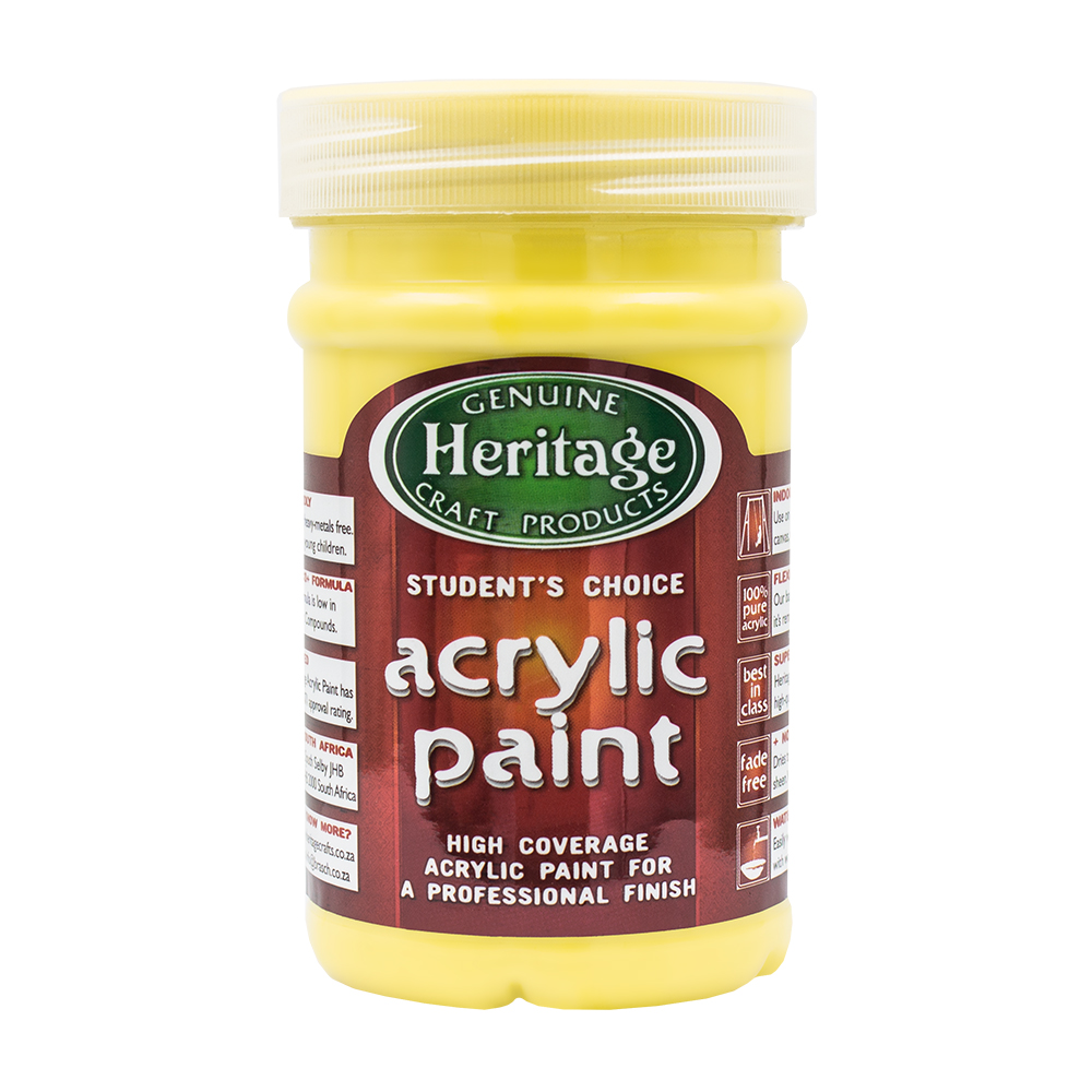 Heritage Pure Acrylic Paint 250ml – Yellow