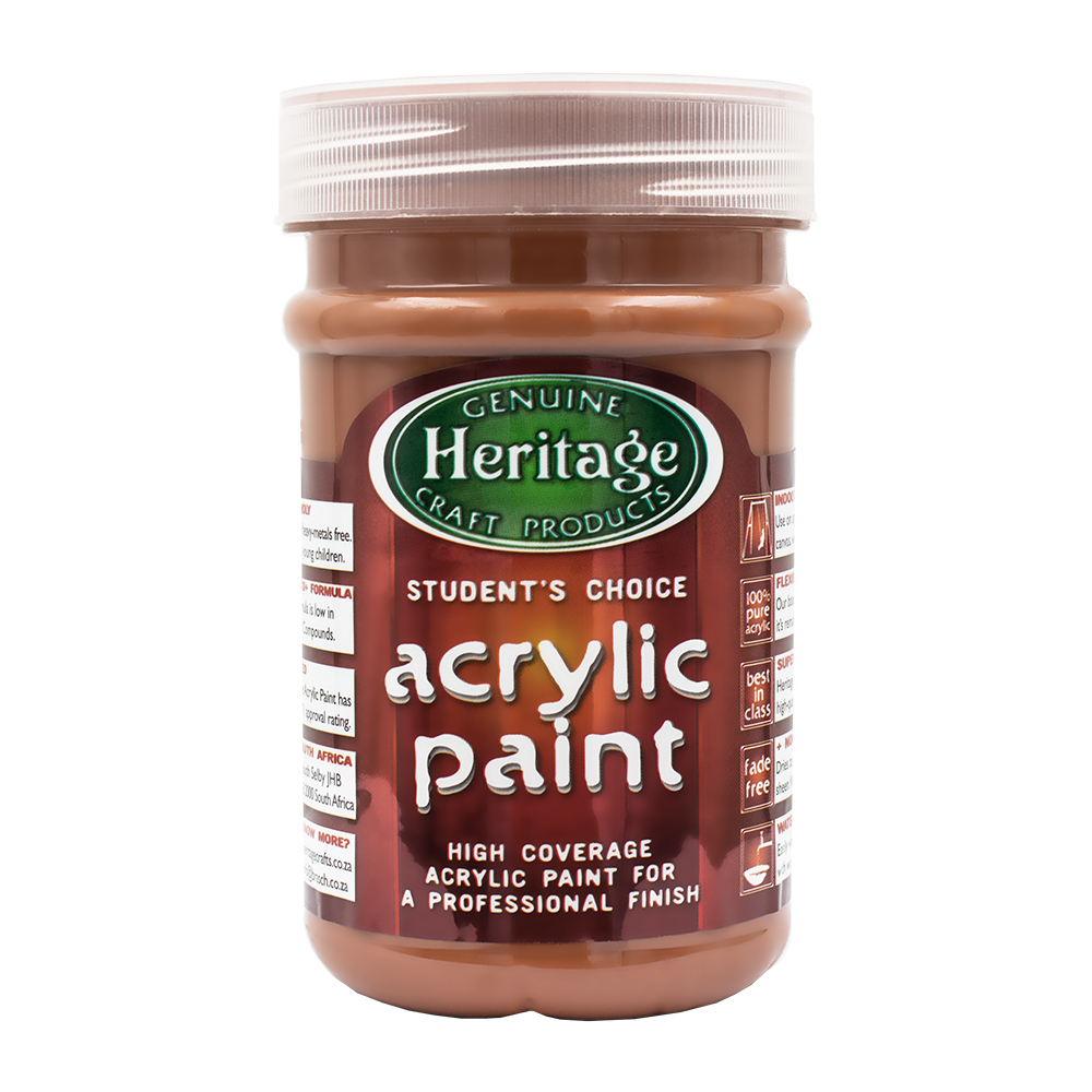 Heritage Pure Acrylic Paint 250ml – Golden Brown