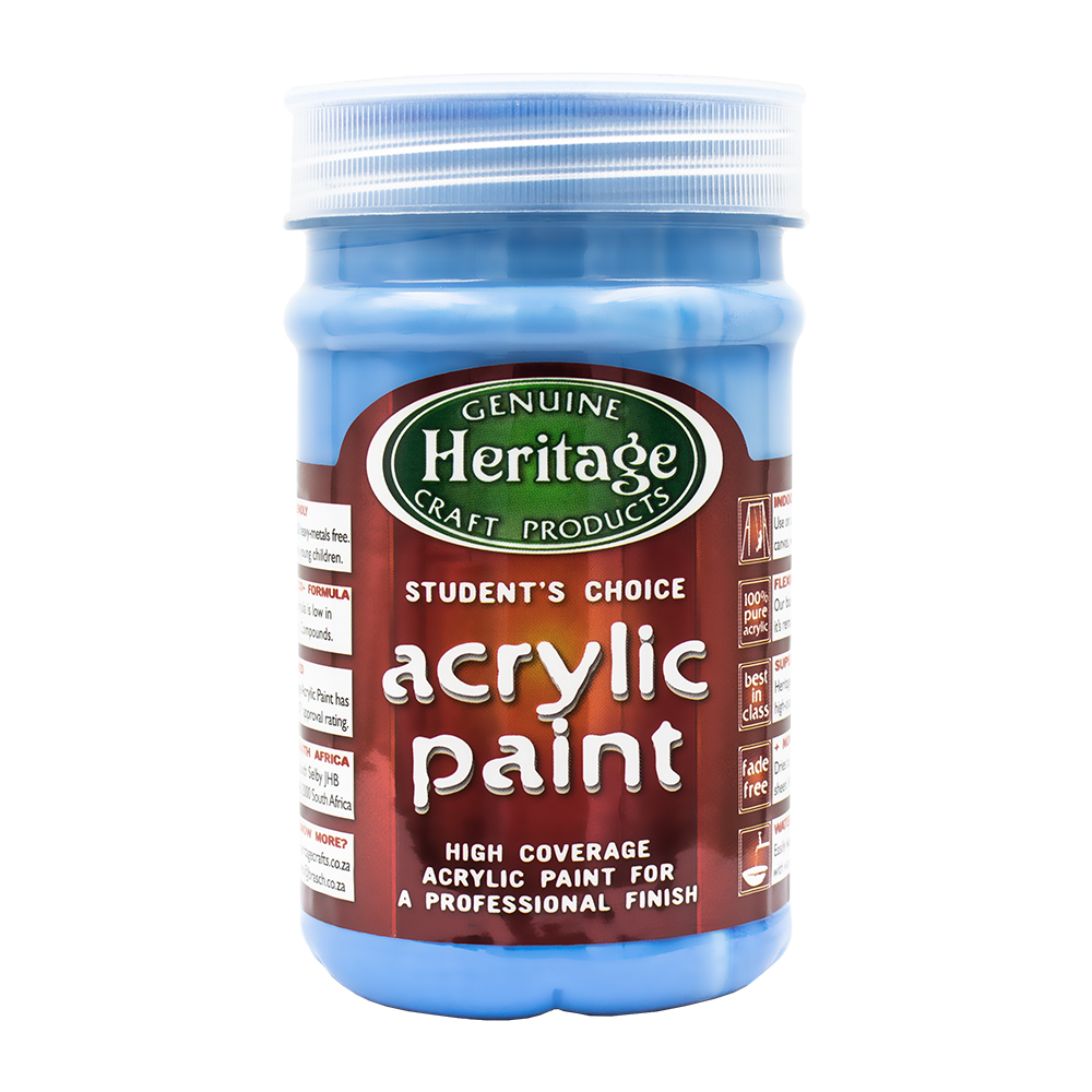 Heritage Pure Acrylic Paint 250ml – Bright Blue