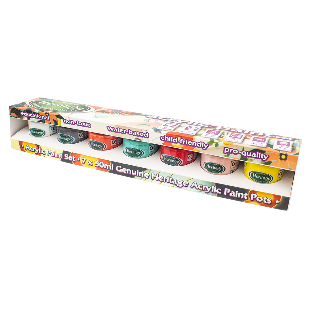 Heritage Acrylic Paint – Goldfish Colour Set – 7 x 50ml