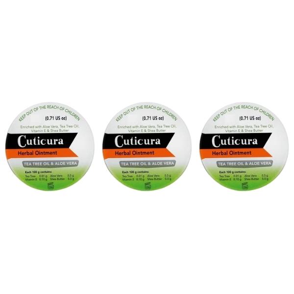 Cuticura – Herbal Ointment 10g – Tea Tree Oil & Aloe Vera – Pack of 3