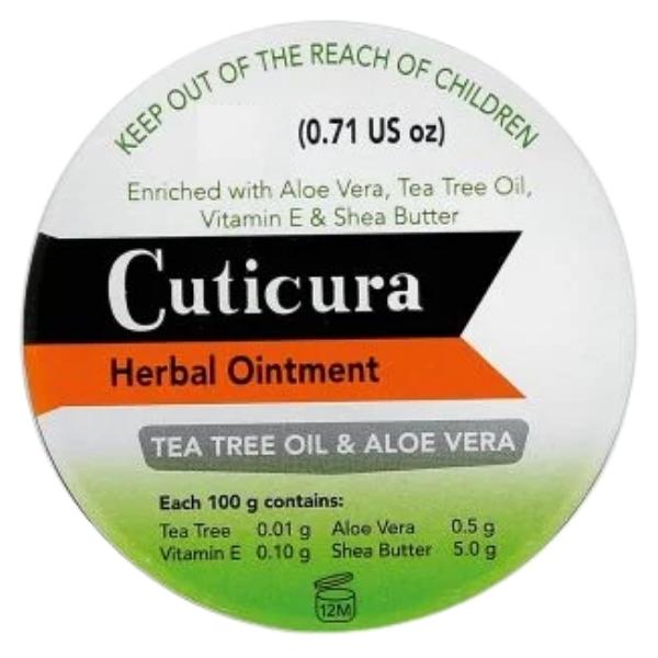 Cuticura – Herbal Ointment 10g – Tea Tree Oil & Aloe Vera – Pack of 12