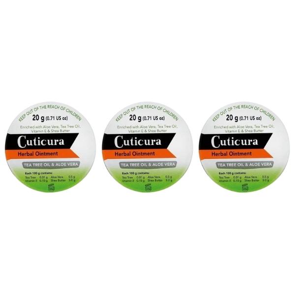 Cuticura – Herbal Ointment 20g – Tea Tree Oil & Aloe Vera – Pack of 3