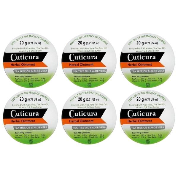 Cuticura – Herbal Ointment 20g – Tea Tree Oil & Aloe Vera – Pack of 6