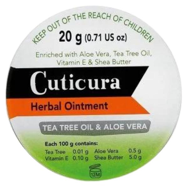 Cuticura – Herbal Ointment 20g – Tea Tree Oil & Aloe Vera – Pack of 12