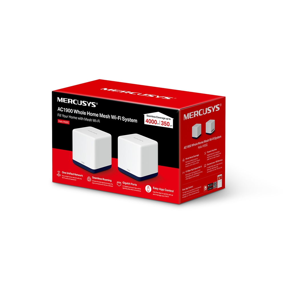 Mercusys Halo H50G (2-Pack) AC1900 Whole Home Mesh Wi-Fi System