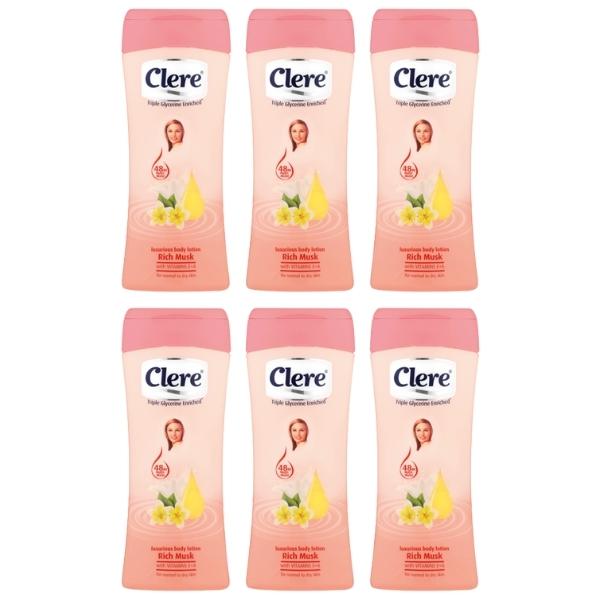 Clere – Body Lotion 200ml – Rich Musk – Pack of 6