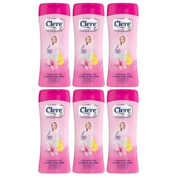 Clere – Body Lotion 400ml – Lanolin and Glycerine – Pack of 6