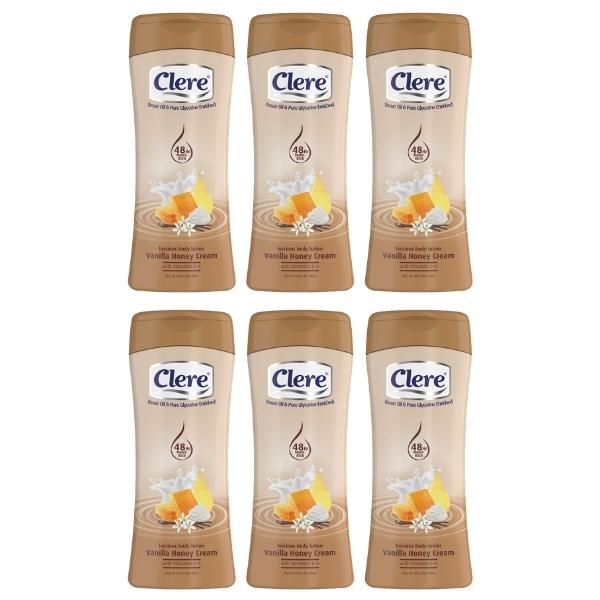 Clere – Body Lotion 400ml – Vanilla Honey Cream – Pack of 6
