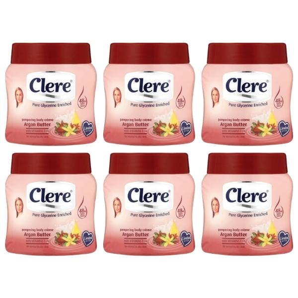 Clere – Body Cr me 500ml – Argan Butter – Pack of 6