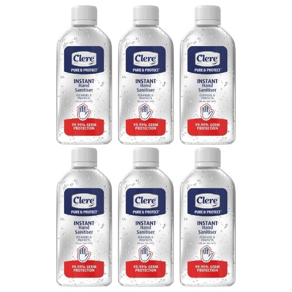 Clere – Pure & Protect Instant Hand Sanitiser Gel 100ml – Pack of 6