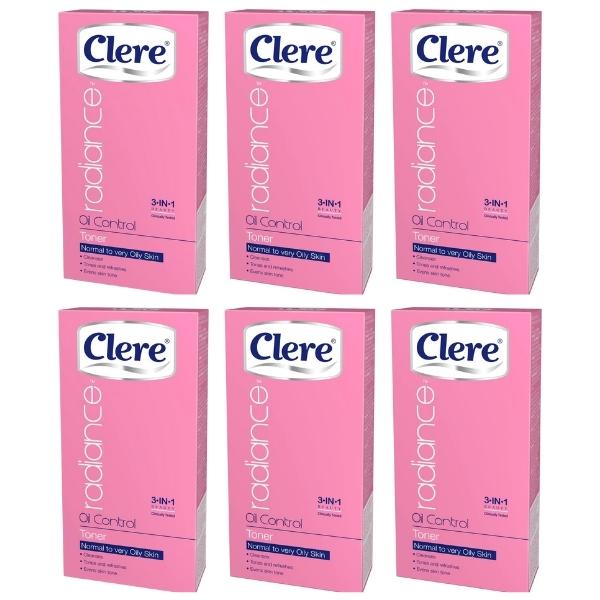 Clere – Oil Control Toner 100ml – Normal to Very Oily Skin – Pack of 6