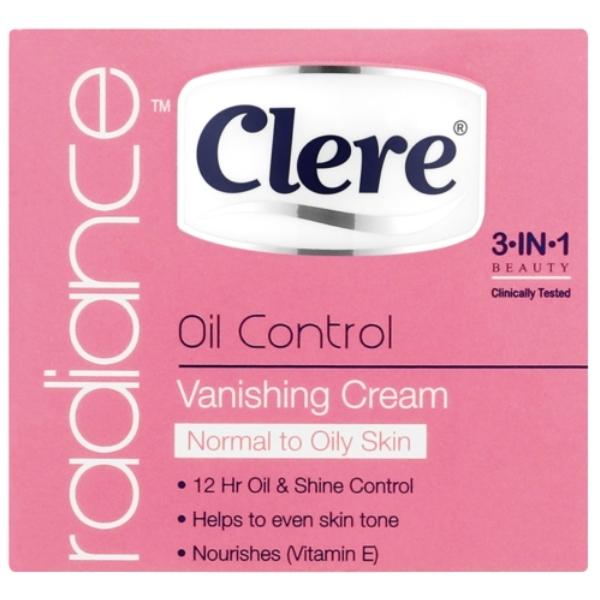 Clere – Oil Control Vanishing Cream 50ml – Normal to Oily Skin – Pack of 6