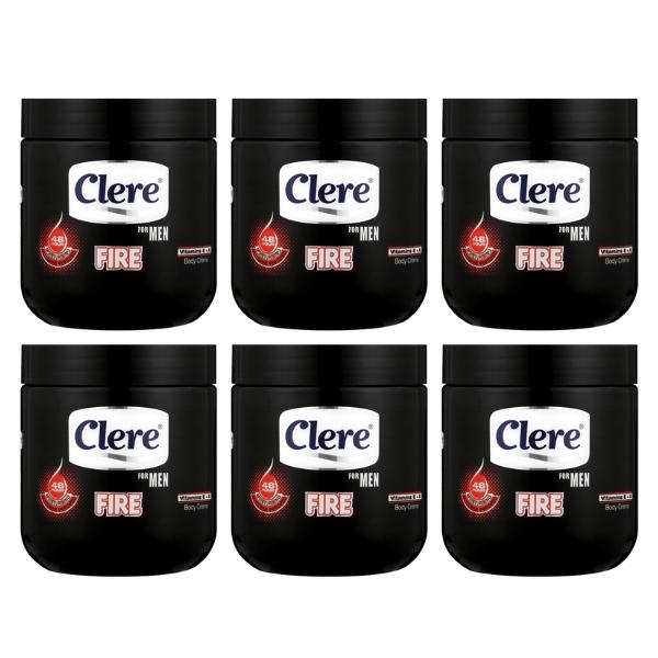 Clere – Body Crème For Men 450ml – Fire – Pack of 6