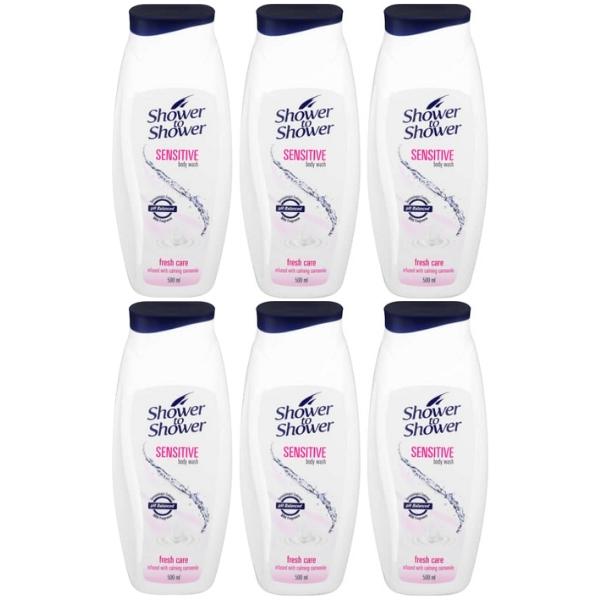 Shower To Shower – Body Wash Shower Gel 500ml – Sensitive – Pack of 6
