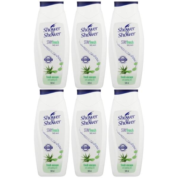 Shower To Shower – Gel 500ml – Body Wash Fresh Escape – Pack of 6