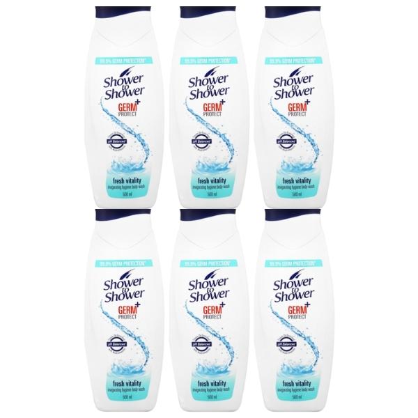 Shower To Shower – Body Wash Gel 500ml – Fresh Vitality – Pack of 6