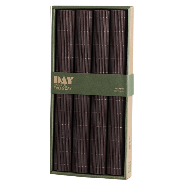DAY – Bamboo Place Mats 30 x 45cm – Dark Brown – Set of 4