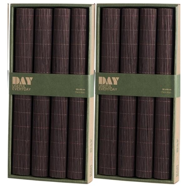 DAY – Bamboo Place Mats 30 x 45cm – Dark Brown – Set of 8
