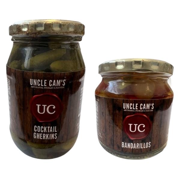 Uncle Cam’s – Cocktail Gherkins(410g) and Bandarillos (600g)