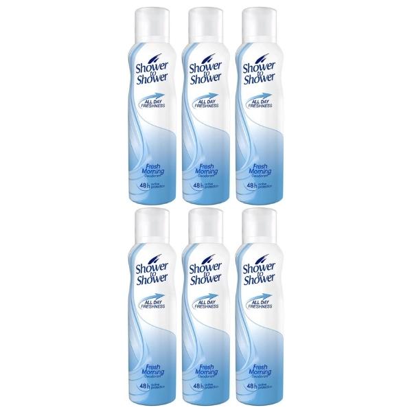 Shower To Shower – Ladies Deodorant/Spray 150ml -Fresh Morning – Pack of 6