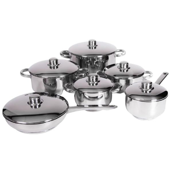 Xcalibur Line Chef – Stainless Steel Cookware Set – 12 Piece