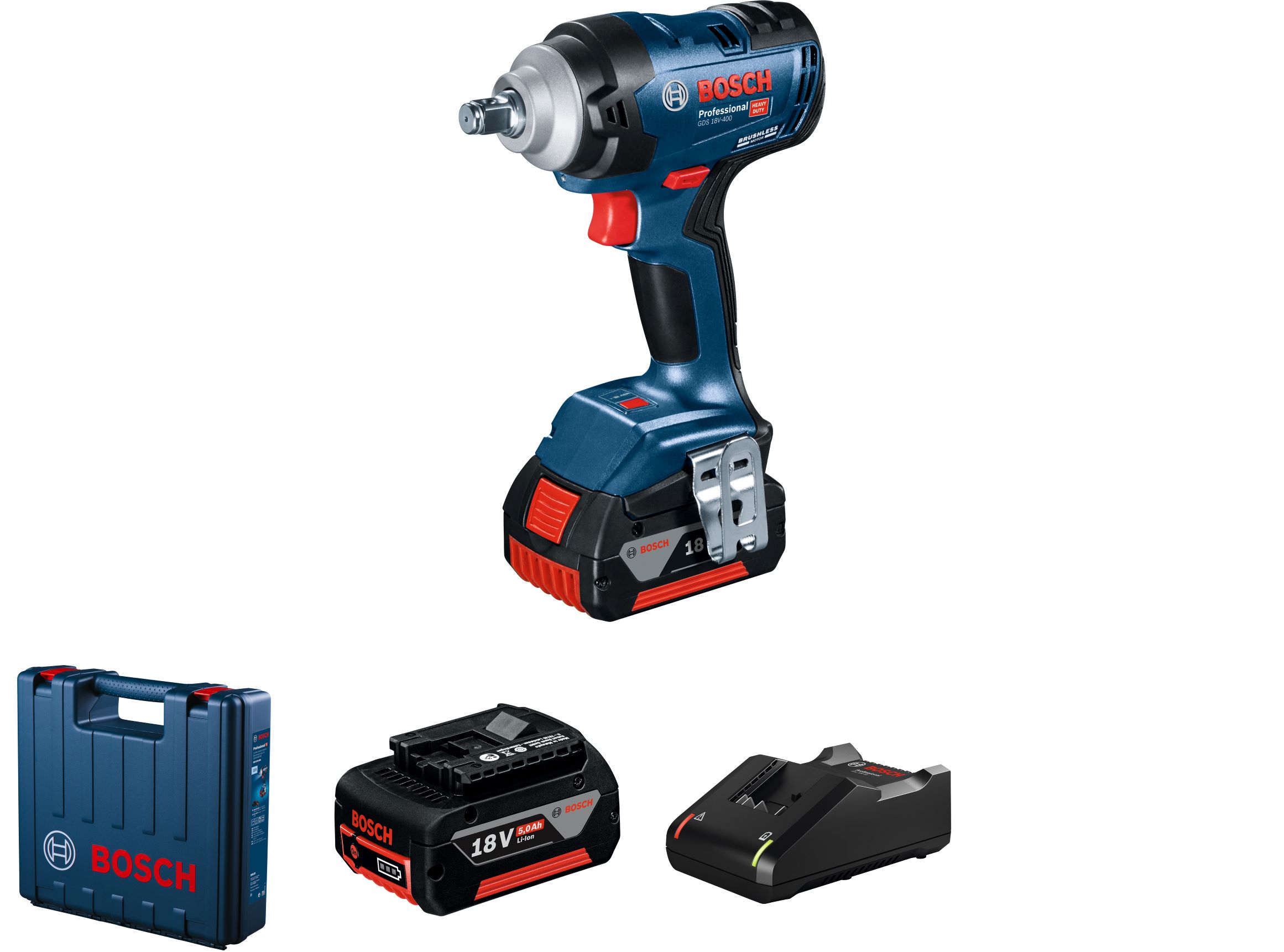 Bosch – Cordless 18V Impact Wrench – GDS 18V-400 – 2 x 5Ah Kit
