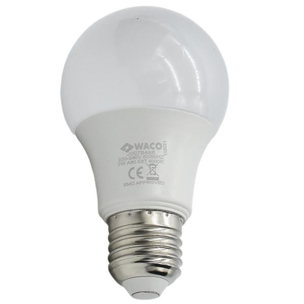 Waco – LED Sphere Bulb / Lamp A60 E27 4000K Cool White – 9W