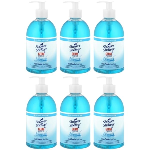 Shower To Shower – Hygiene Liquid Hand Soap (475ml) Fresh Powder! Pack of 6