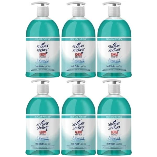 Shower To Shower – Hygiene Liquid Hand Soap 475ml Fresh Vitality Pack of 6