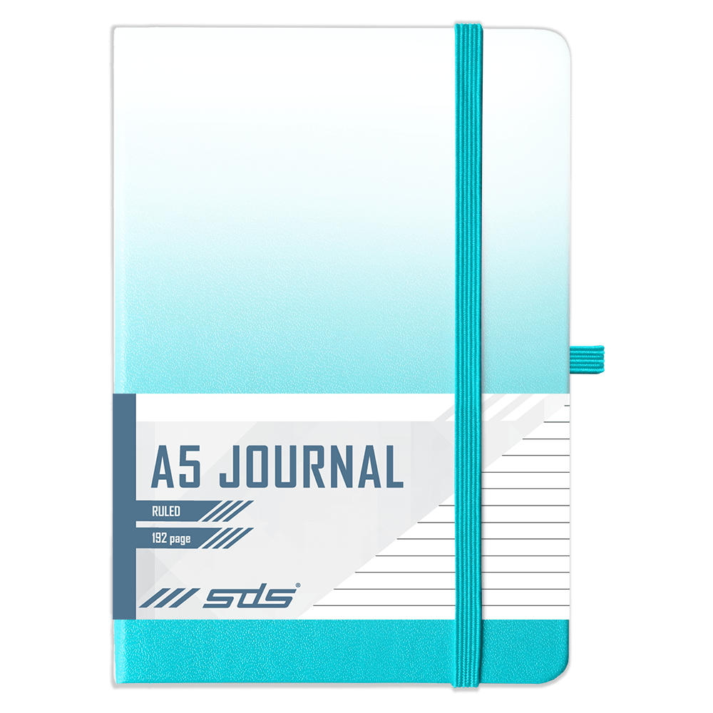 SDS A5 192 Page Lined Journal Hard Cover with Elastic Closure – Turquoise