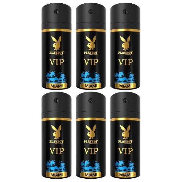 PlayBoy – Men Deodorant 150ml – VIP Miami – Pack of 6