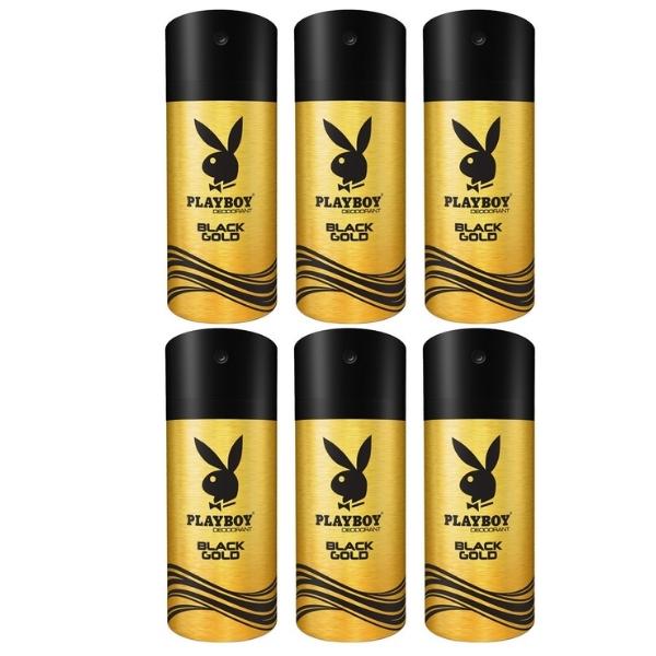 PlayBoy – Men Deodorant 150ml – Black Gold – Pack of 6
