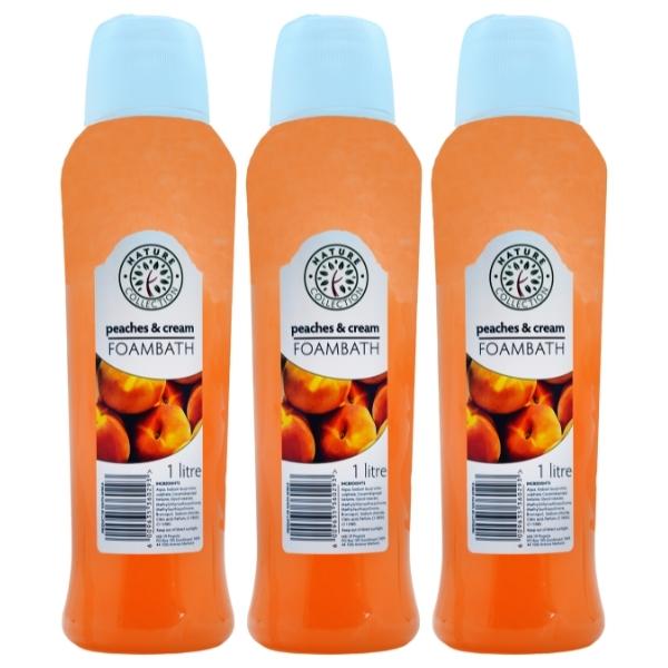 Nature Collection – Peaches and Cream Foam Bath (1L) Pack of 3