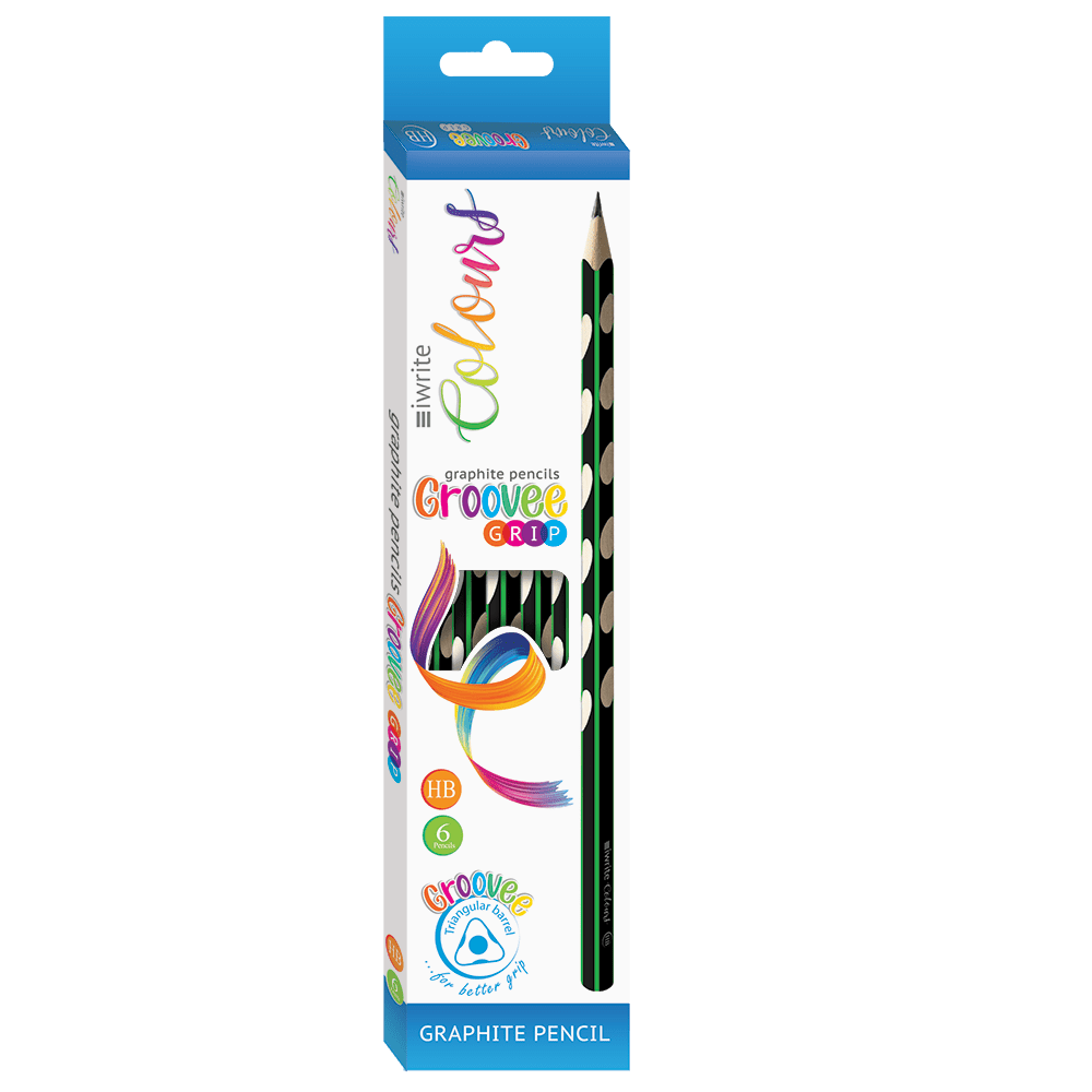 iWrite Colours Groovee Grip Graphite Pencils – Box of 6