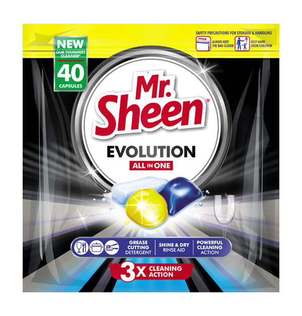 Shield – Mr Sheen Evolution Dishwashing Capsules – 40 Pack
