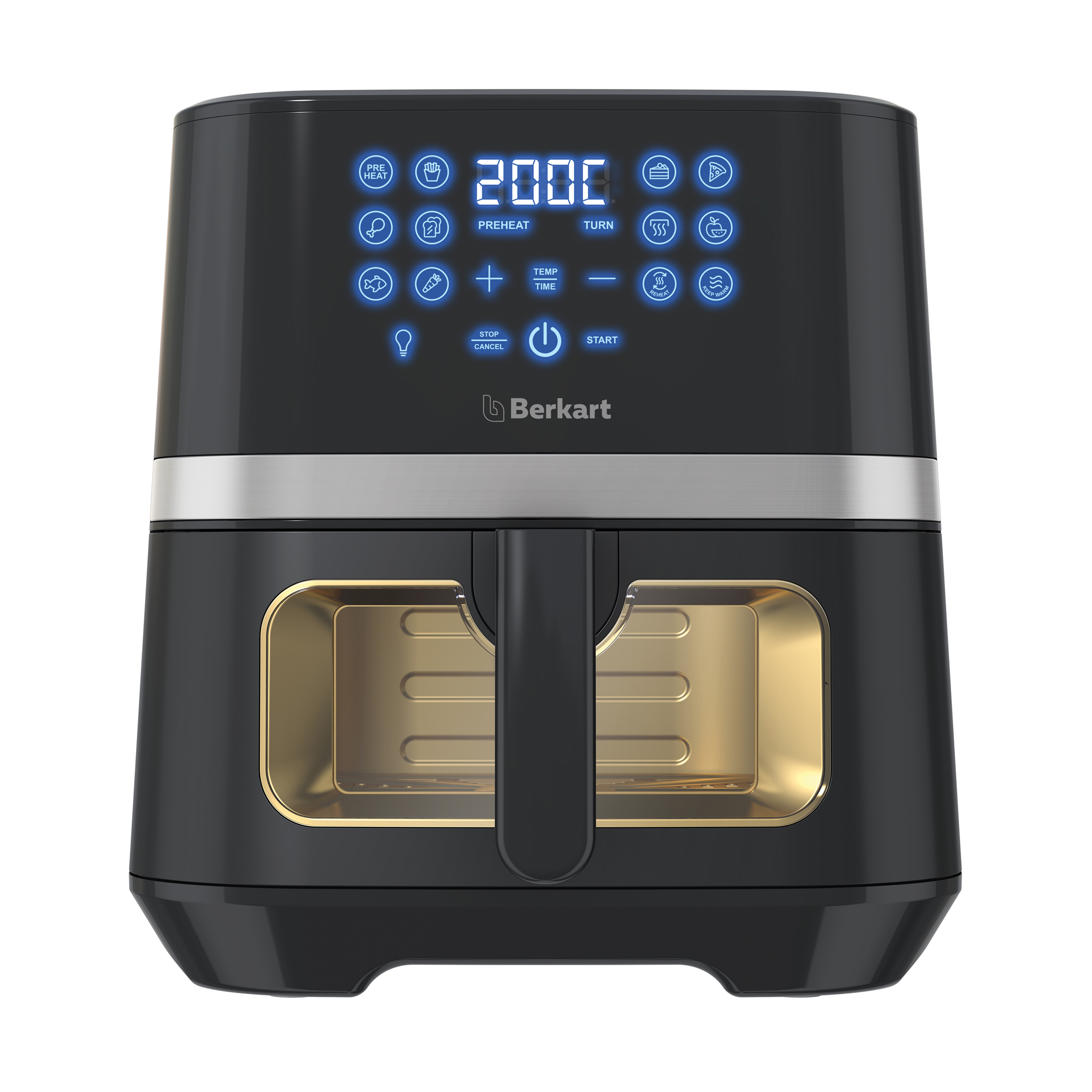 Berkart 5.5L Digital Air Fryer with Clear-View Window with Oven Light