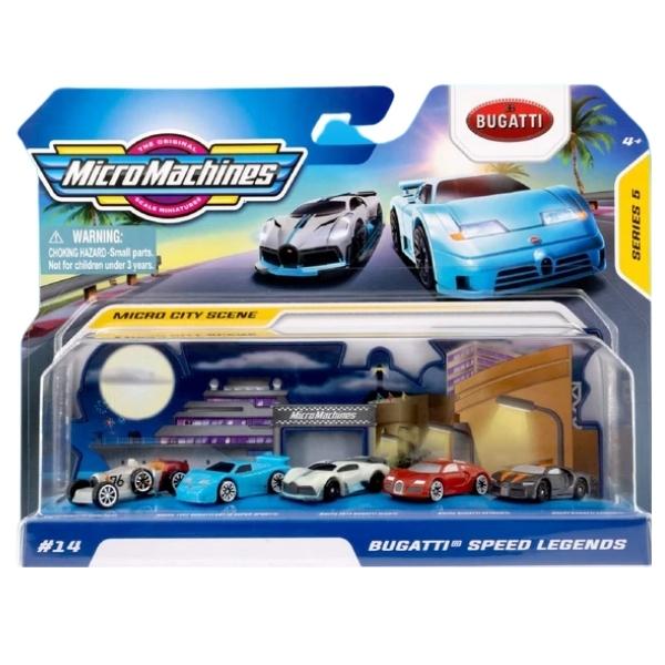 MicroMachines – Bugatti /Speed Legends Miniature Toy Cars Pack of (5)