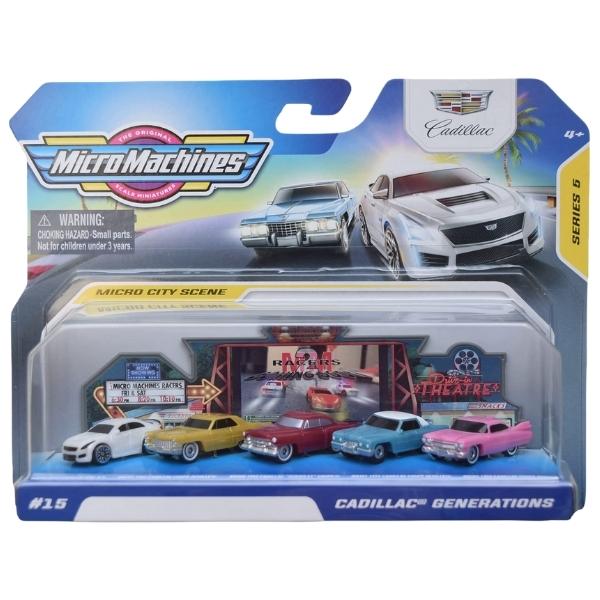 MicroMachines – Cadillac Generations /Miniature Toy Cars Pack of (5)
