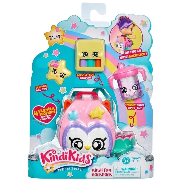 Kindi Kids – Girls’ Fun Owl Petkin Backpack with 3 Exclusive Shopkins