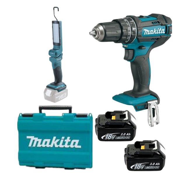 Makita – DHP482RFE Cordless Drill & 2 x Battery(3Ah) With Li-Ion LED Light