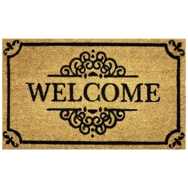 Multi-Flor – Coir Doormat (45cm x 75cm) – Welcome with Black Edging / Frame