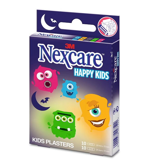 3M Nexcare Happy Kids Breathable Plasters – Monsters – Pack of 20